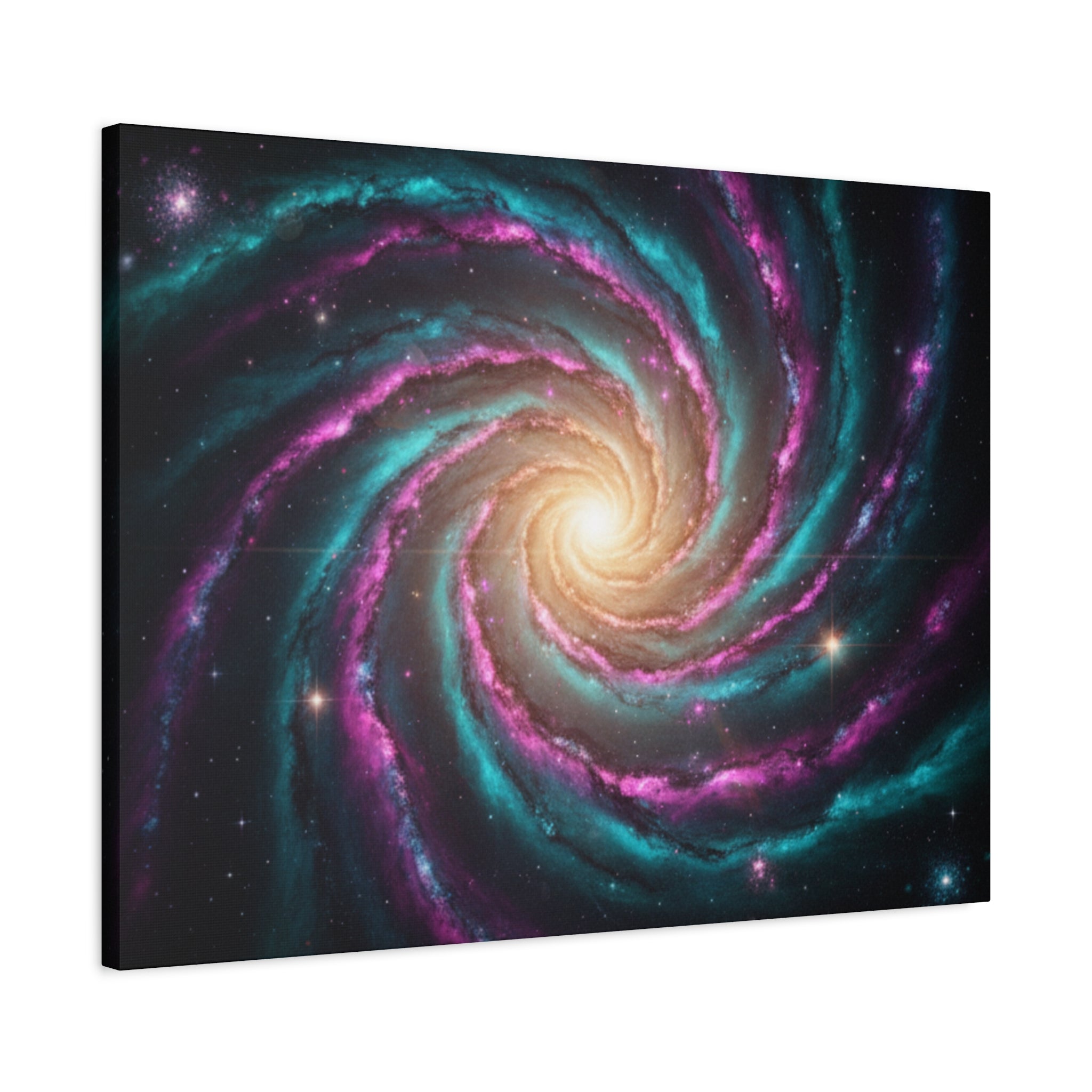 Spiral Galaxy Matte Canvas Wall Art — Vibrant Cosmic Nebula Print