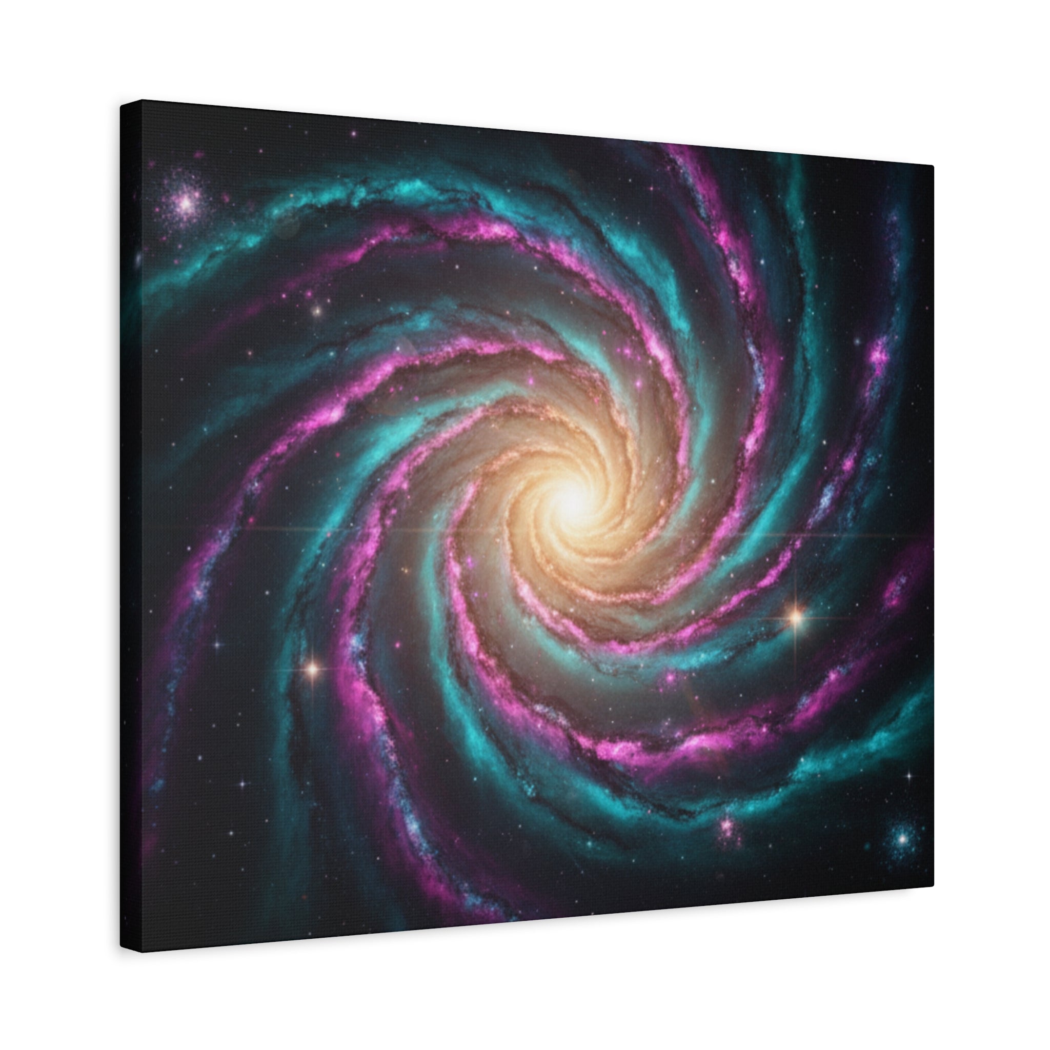 Spiral Galaxy Matte Canvas Wall Art — Vibrant Cosmic Nebula Print