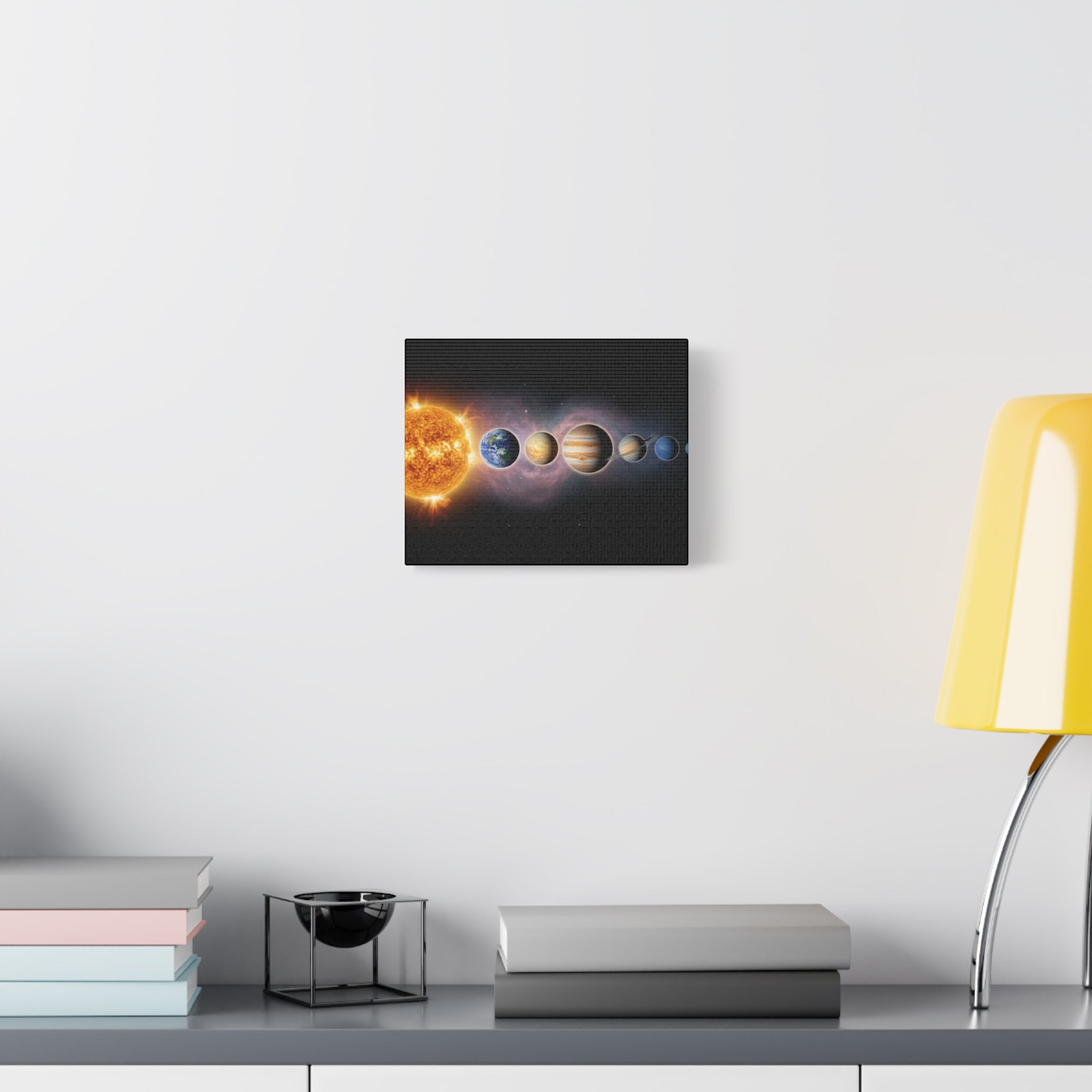 Stunning Solar System Art — Planet Lineup Matte Stretched Wall Art