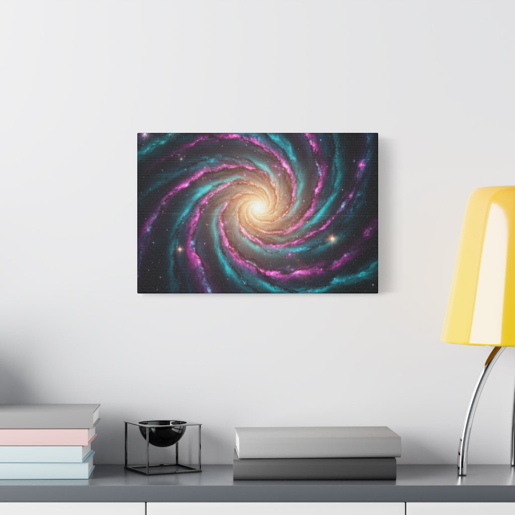 Spiral Galaxy Matte Canvas Wall Art — Vibrant Cosmic Nebula Print