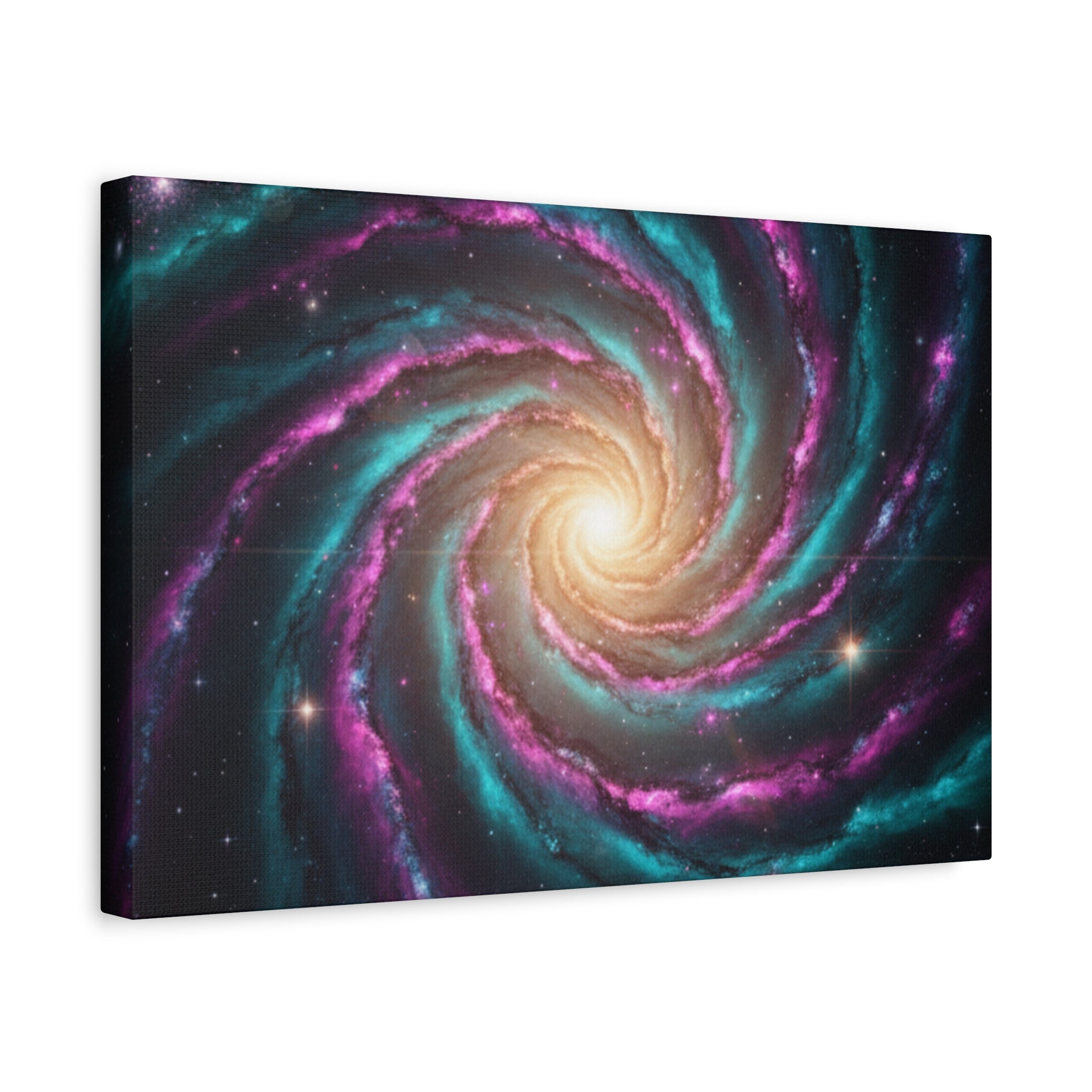 Spiral Galaxy Matte Canvas Wall Art — Vibrant Cosmic Nebula Print