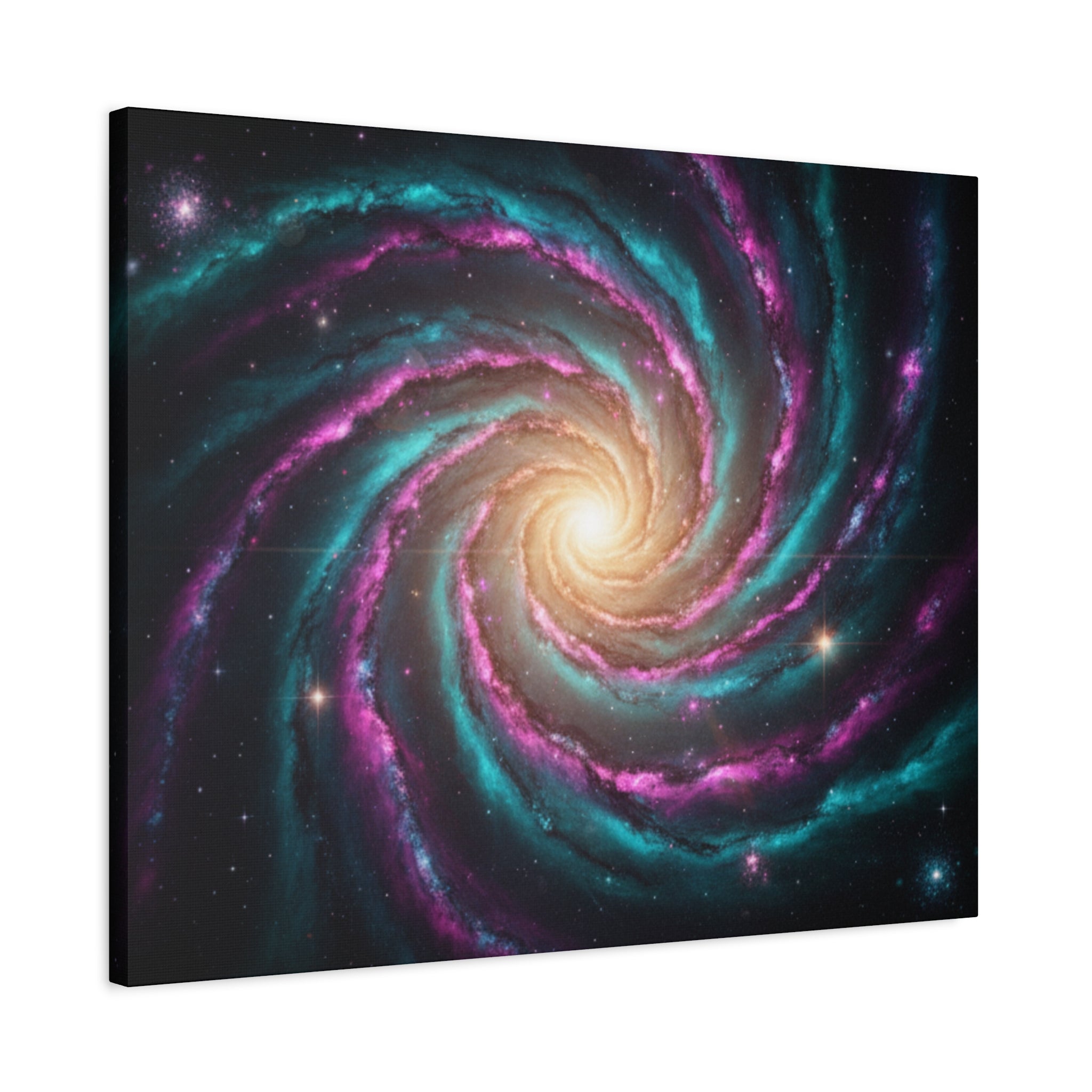 Spiral Galaxy Matte Canvas Wall Art — Vibrant Cosmic Nebula Print