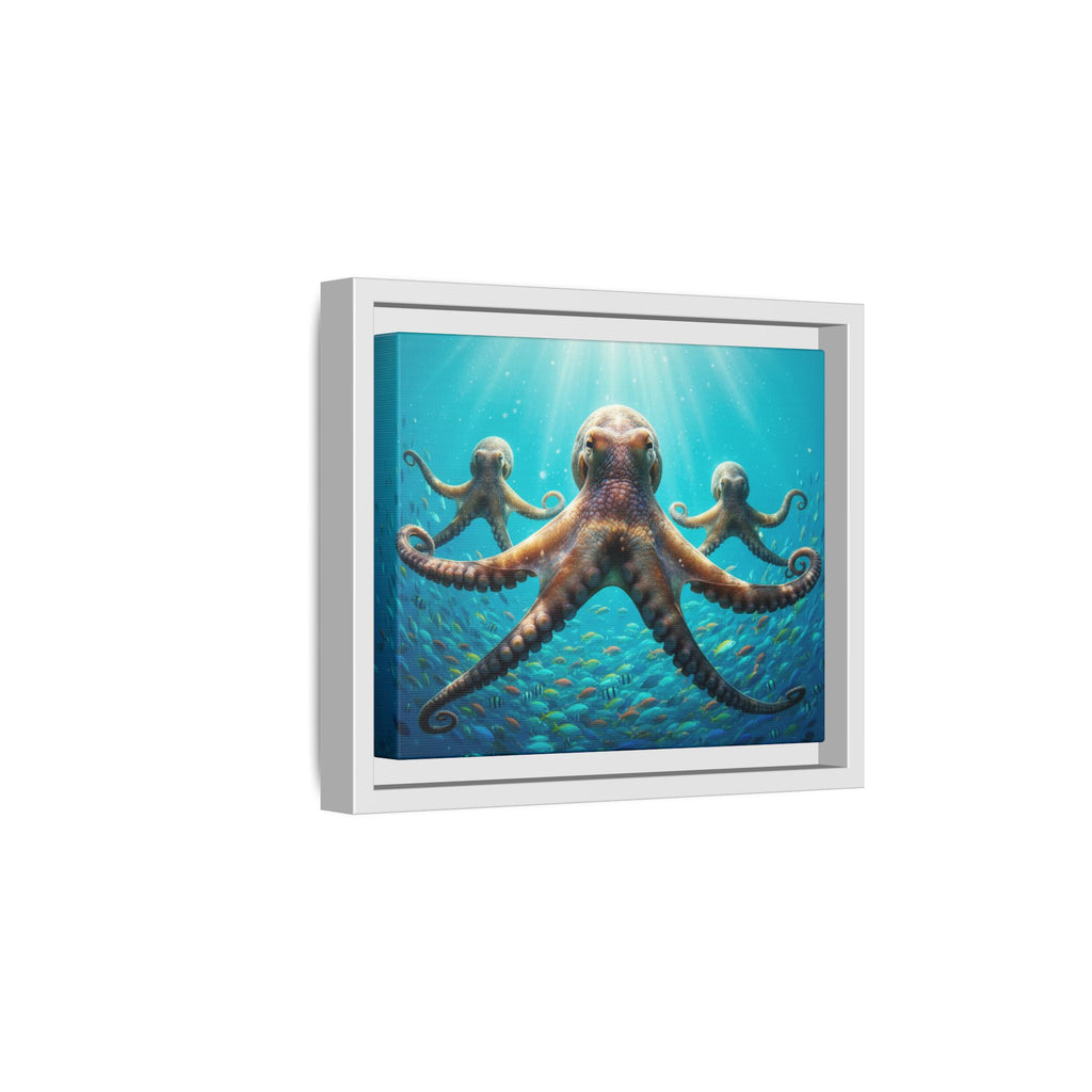 Framed Octopus Art Print — Vibrant Underwater Canvas Wall Decor