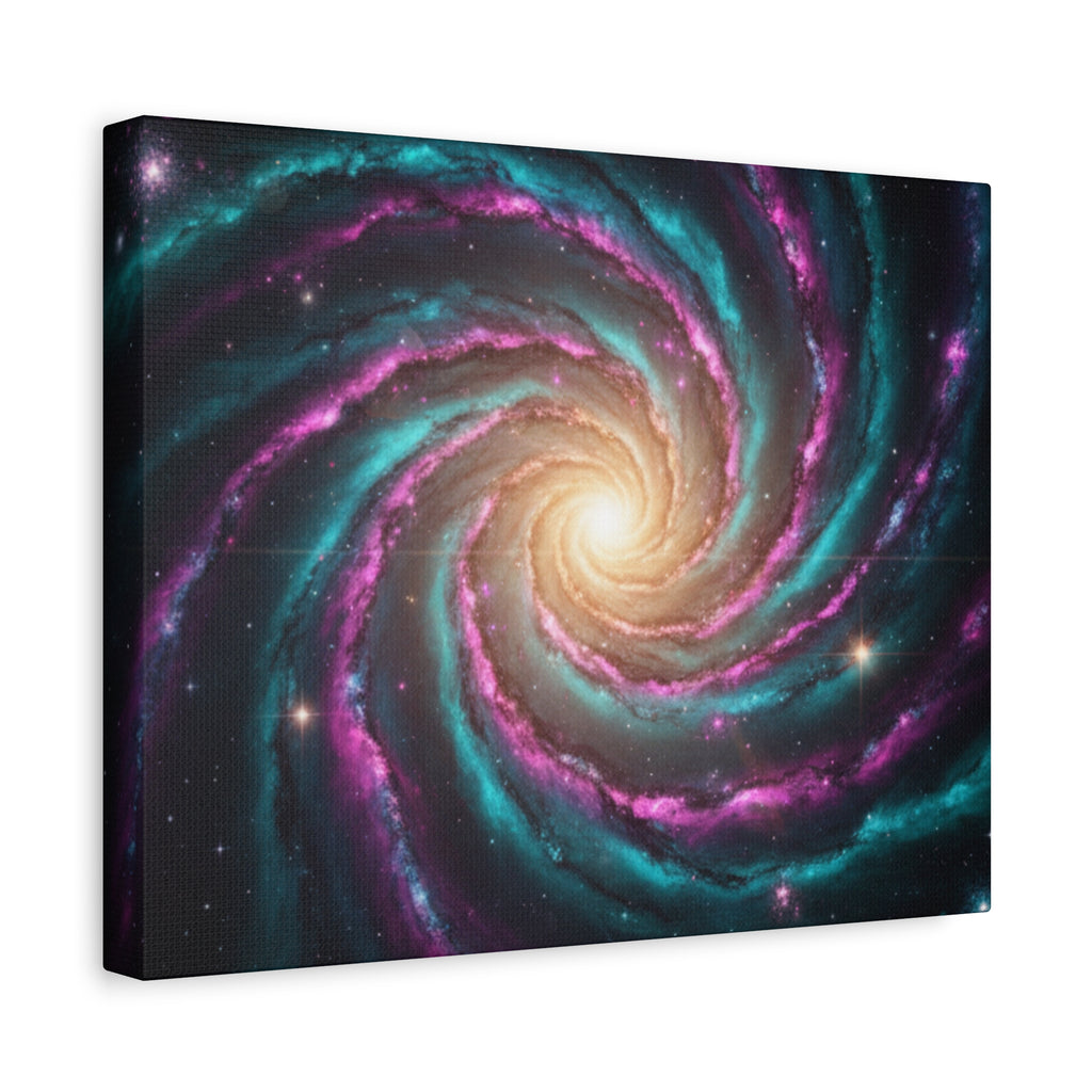 Spiral Galaxy Matte Canvas Wall Art — Vibrant Cosmic Nebula Print