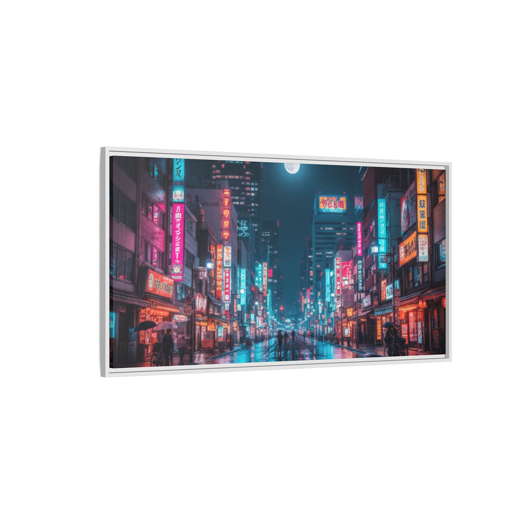 Japan Nightscape Canvas Framed Print