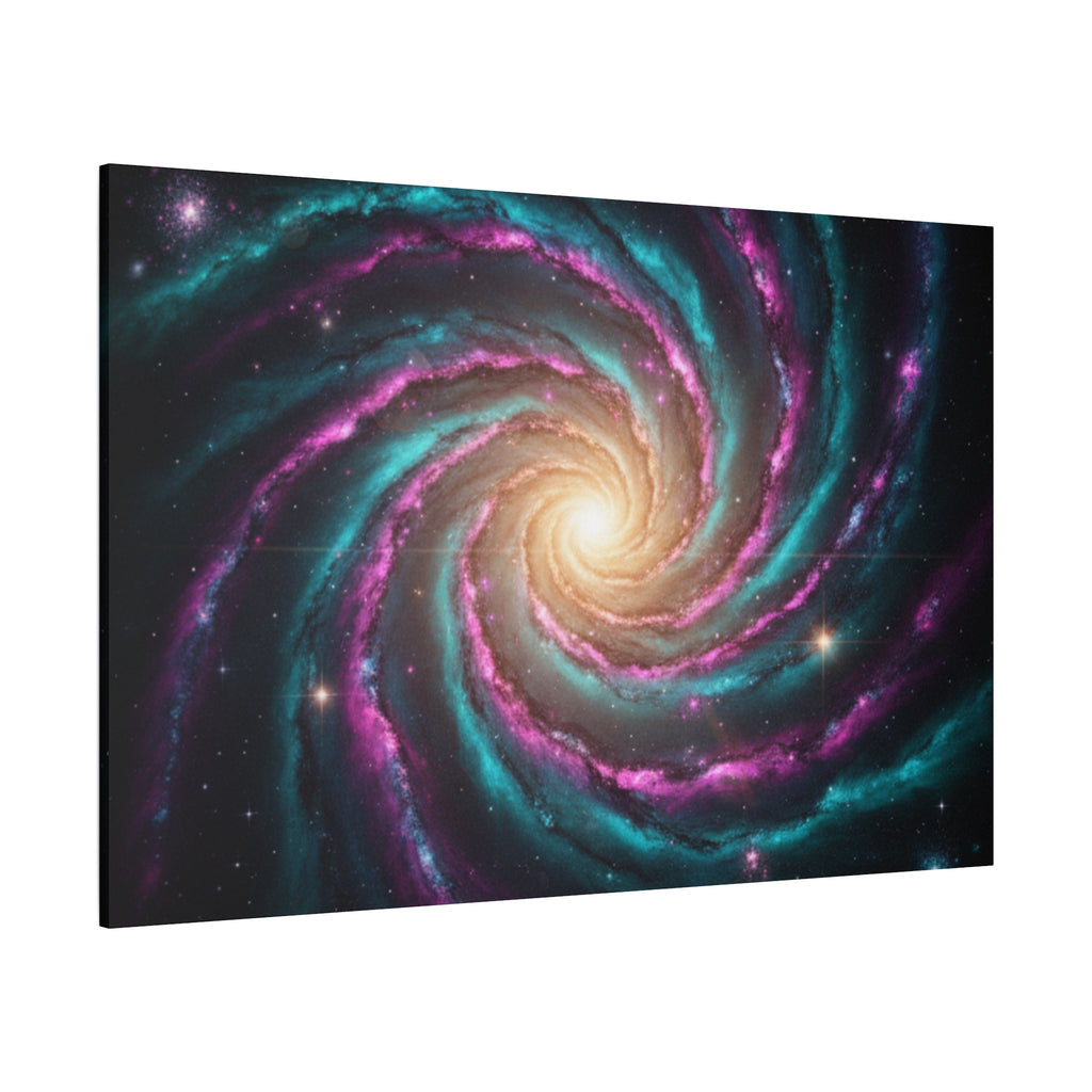 Spiral Galaxy Matte Canvas Wall Art — Vibrant Cosmic Nebula Print