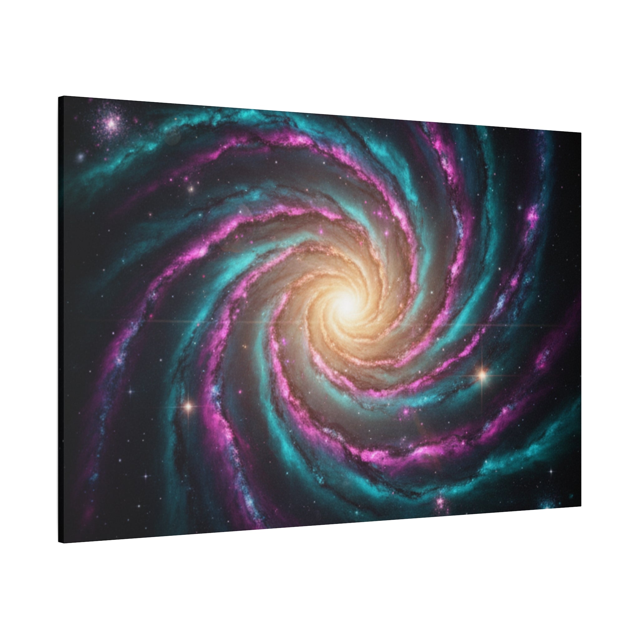 Spiral Galaxy Matte Canvas Wall Art — Vibrant Cosmic Nebula Print