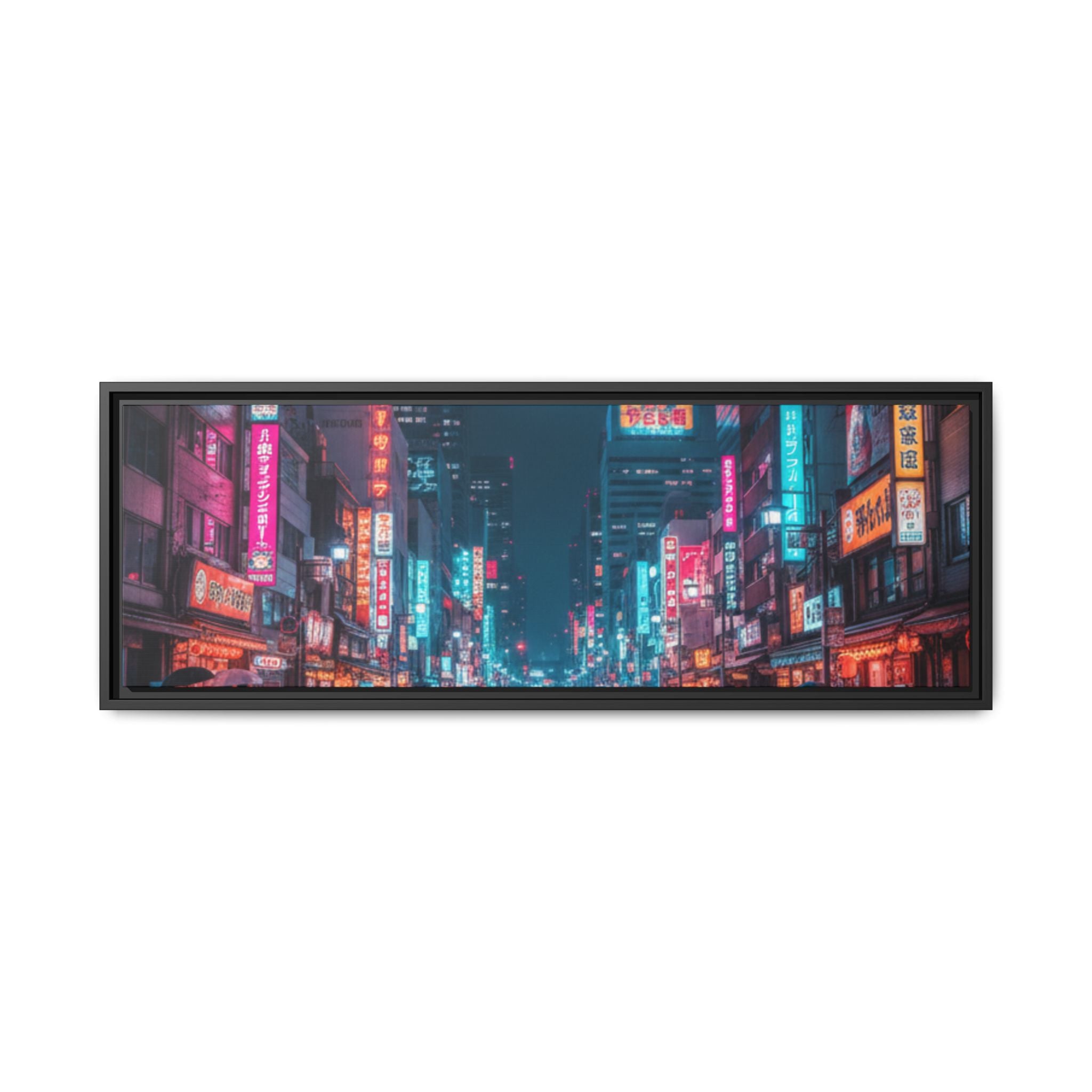 Japan Nightscape Canvas Framed Print