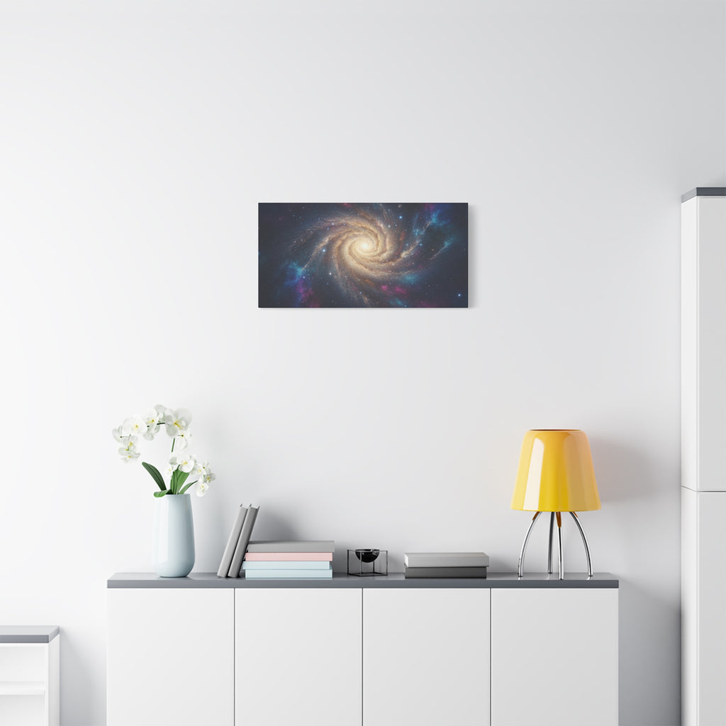 Spiral Galaxy Matte Canvas Wall Art – Stretched Space Nebula Print