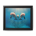 Framed Dolphin Canvas Print — Matte Ocean Wall Art