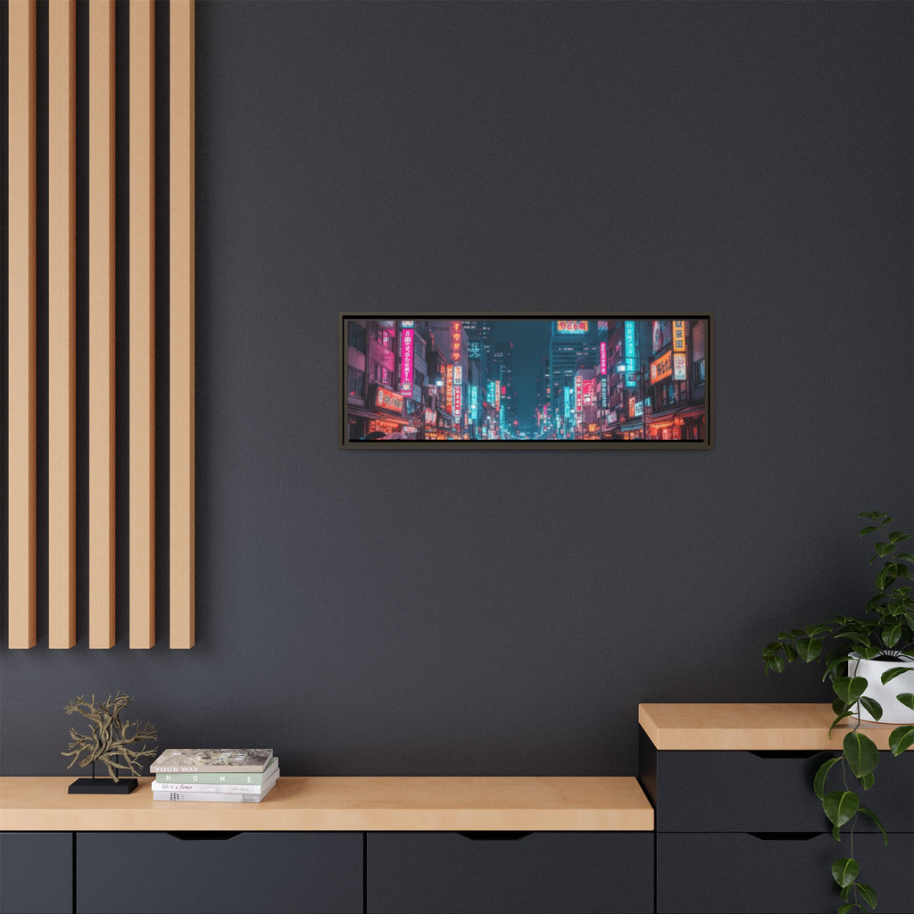 Japan Nightscape Canvas Framed Print
