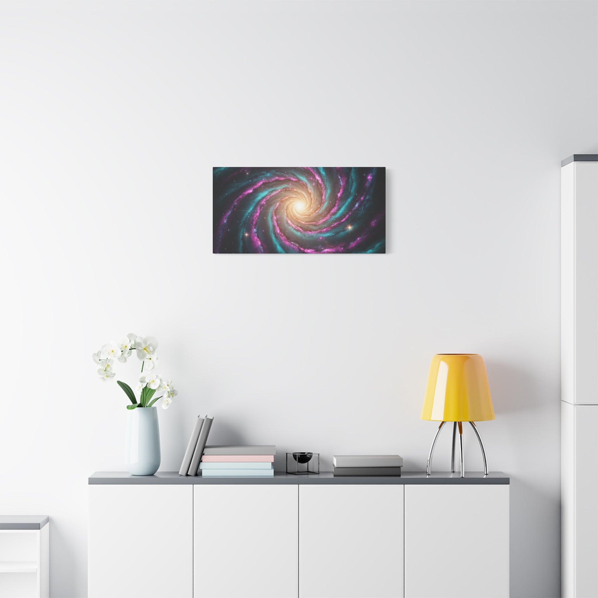 Spiral Galaxy Matte Canvas Wall Art — Vibrant Cosmic Nebula Print