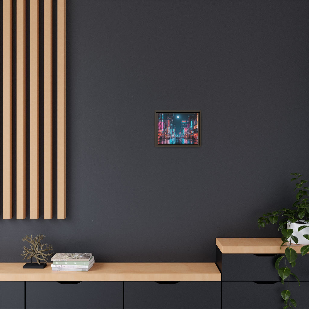 Japan Nightscape Canvas Framed Print