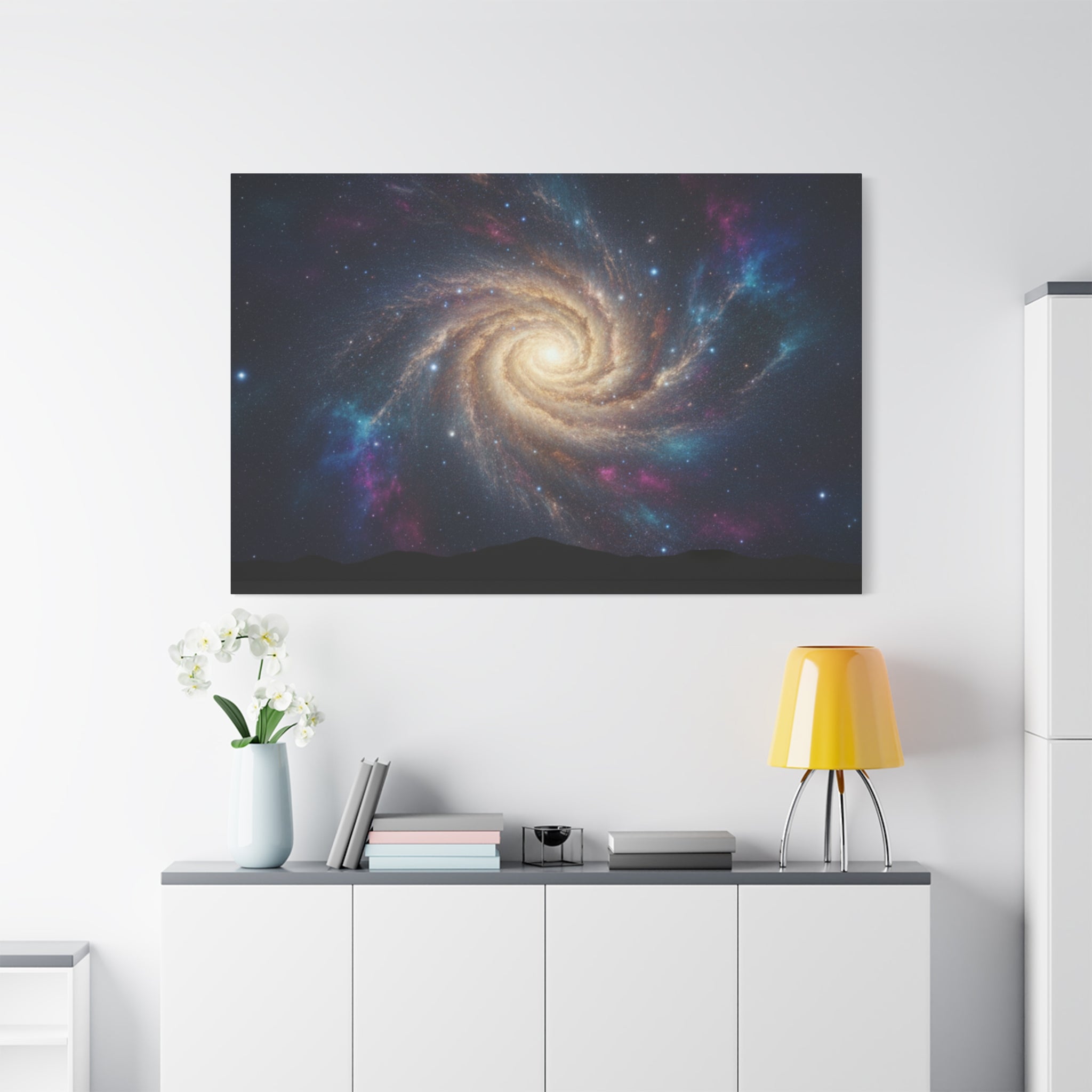 Spiral Galaxy Matte Canvas Wall Art – Stretched Space Nebula Print