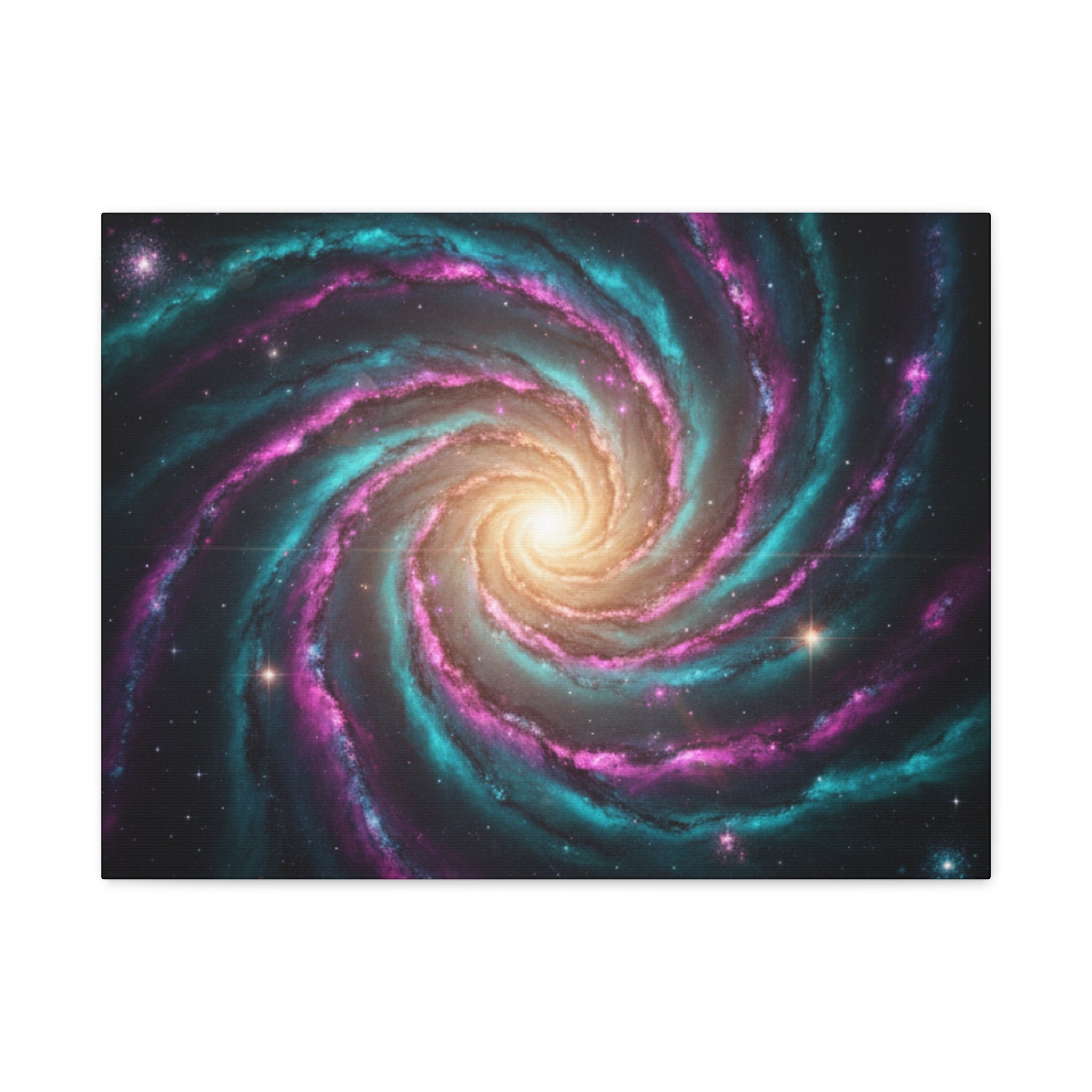 Spiral Galaxy Matte Canvas Wall Art — Vibrant Cosmic Nebula Print