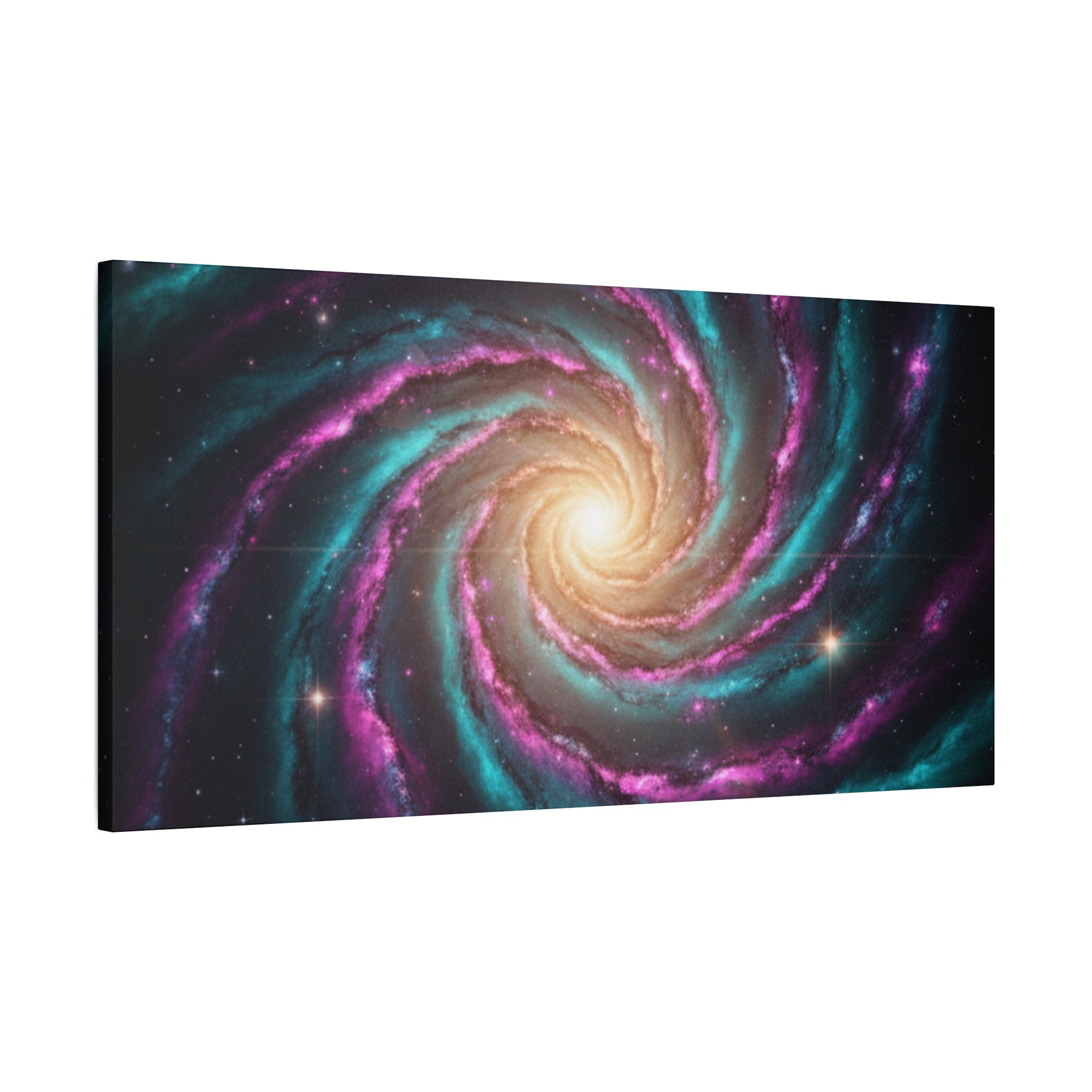 Spiral Galaxy Matte Canvas Wall Art — Vibrant Cosmic Nebula Print