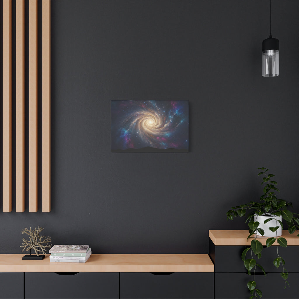 Spiral Galaxy Matte Canvas Wall Art – Stretched Space Nebula Print