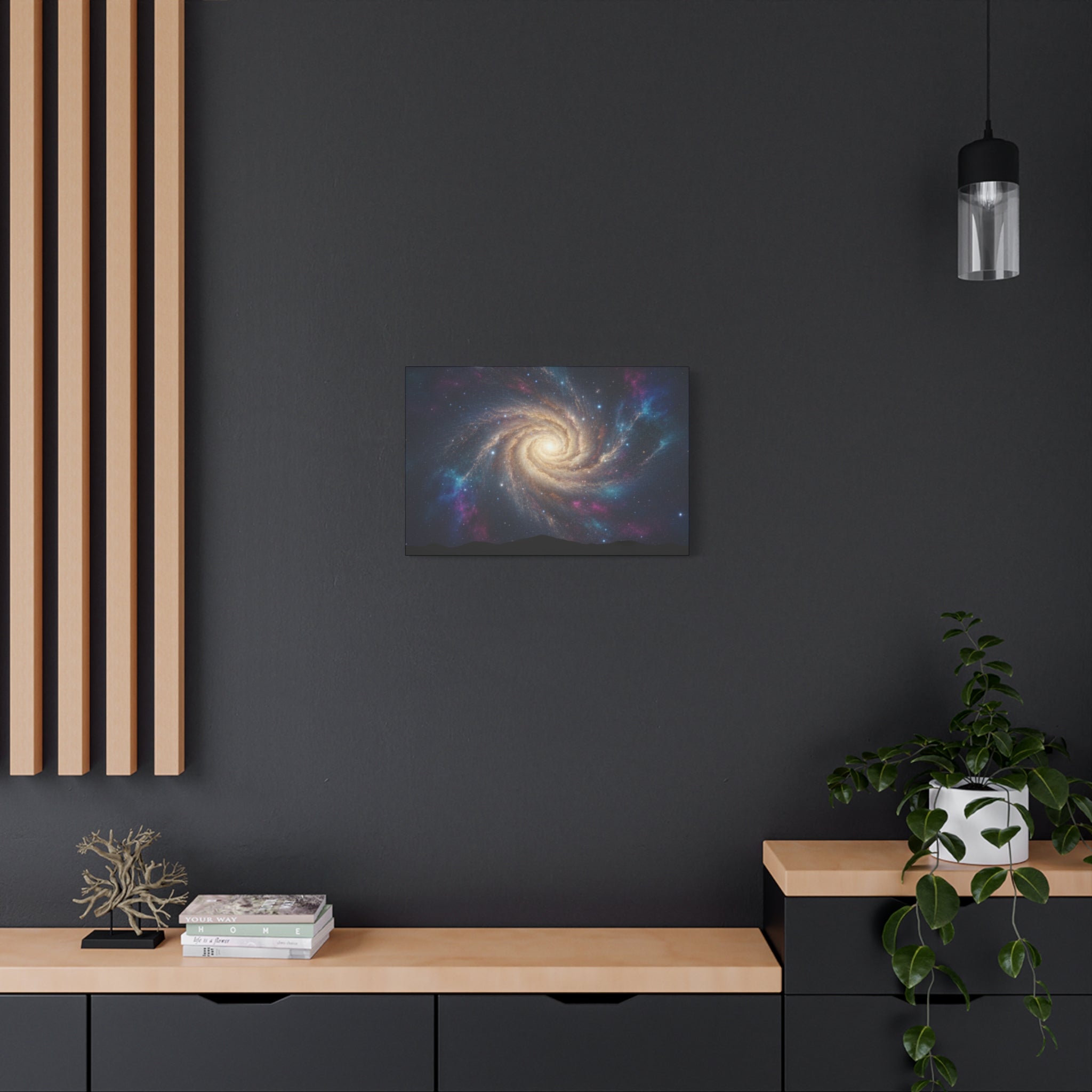 Spiral Galaxy Matte Canvas Wall Art – Stretched Space Nebula Print