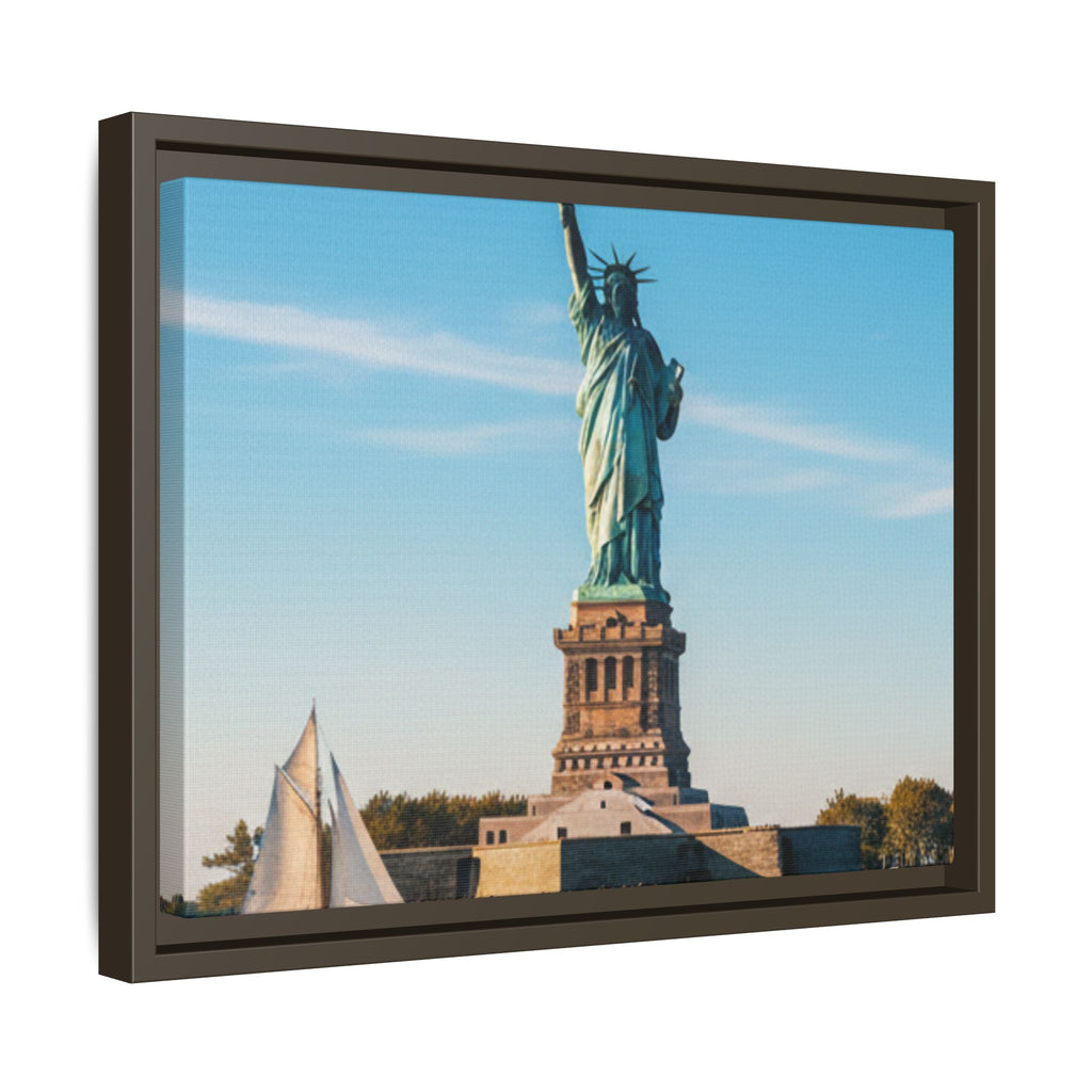 Statue of Liberty Matte Framed Canvas Print — New York City Landmark Wall Art
