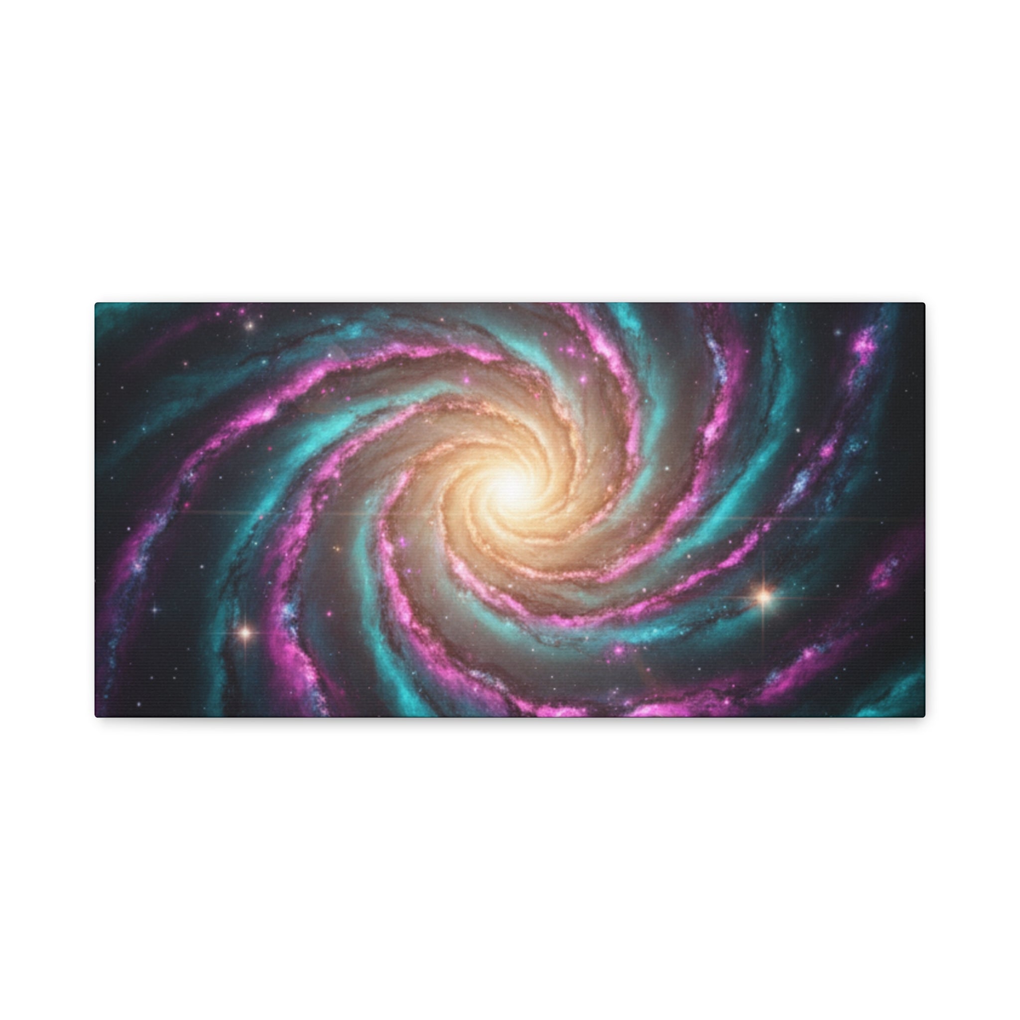 Spiral Galaxy Matte Canvas Wall Art — Vibrant Cosmic Nebula Print