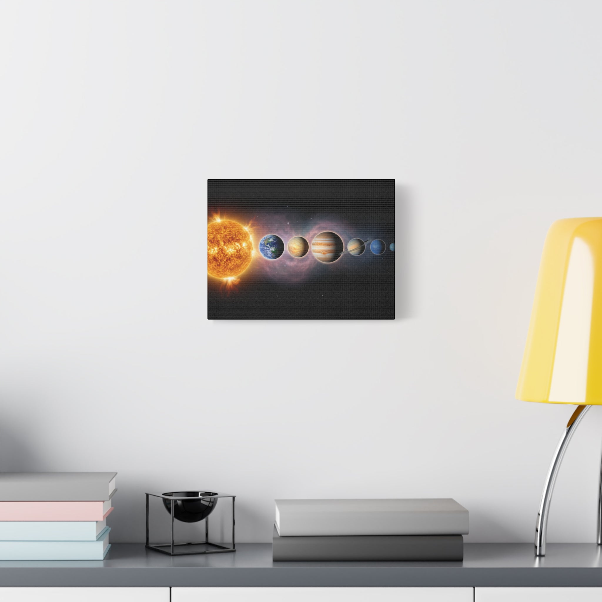 Stunning Solar System Art — Planet Lineup Matte Stretched Wall Art