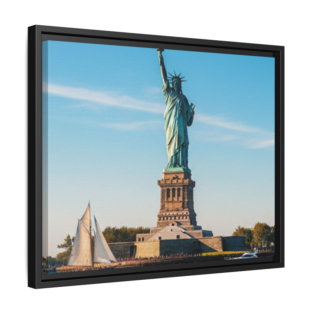 Statue of Liberty Matte Framed Canvas Print — New York City Landmark Wall Art