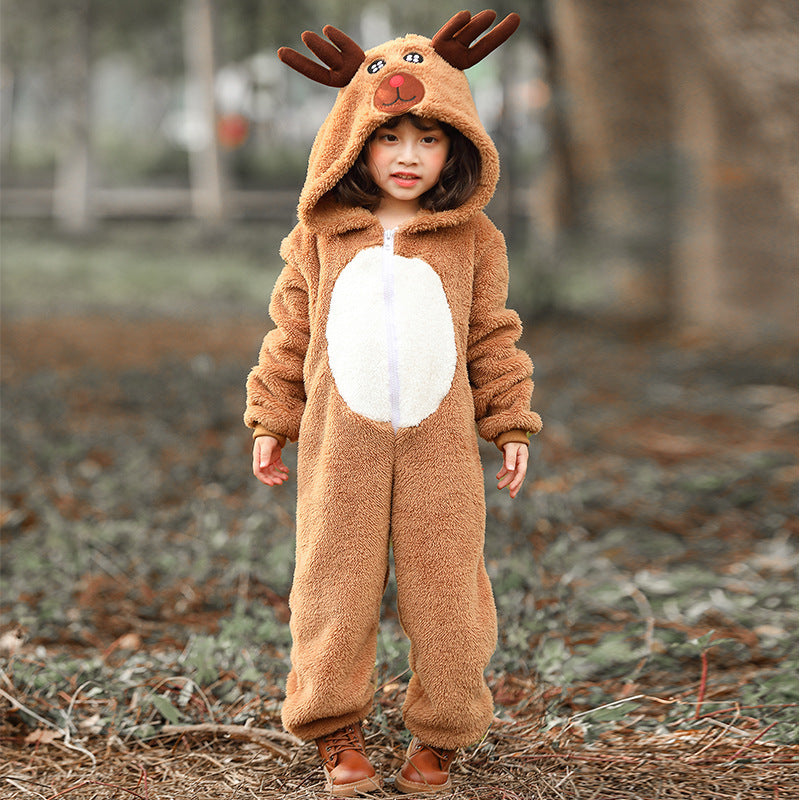 Christmas cosplay parent-child animal costumes Christmas reindeer and elk costumes
