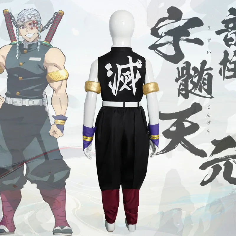Anime Uzui Tengen Full Set for Kids Boys Girls Halloween Christmas Party Cosplay Costumes Gift for Kid